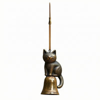 Cat Wind Chime Small Bell Bronze Cat Chime Outdoor Use for Garden