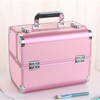 Aluminum Makeup Case Lockable Travel Vanity Box Large Capacity for Hairstylists