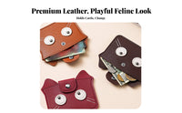 PU Leather Cat Coin Purse Compact Size Kitty Card Wallet Portable for Women, Students, Daily Use, Shopping, Handbag Organization