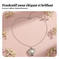 Heart Locket Necklace Keepsake Gift Photo Frame Locket Romantic for Mother's Day