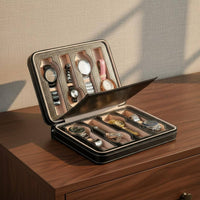 Watch Storage Case Portable Travel Watch Case Fastener Closure Slim Design for Travelers, Business Trips