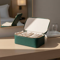 Travel Jewelry Case Compartmented Jewelry Organizer Box Secure Closure for Trip