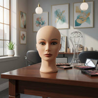 Black Skin Hairpiece Head PVC Material Cosmetic Supply Salon Practice