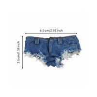 1/6 Scale Denim Shorts Real Pockets Miniature Jean Short Shorts Material Collectible Accessory for Hobbyists