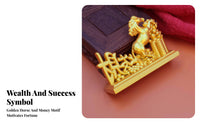 Business Opening Gift Feng Shui Horse Ornament Traditional Design Horse with Wealth Statue Cultural Artistry for Office, Living Room, Shop