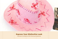 Cowboy Hat Set, Rose Glow, Bandana, Glasses, Party Costume