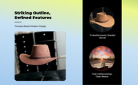 Cowboy Hat, Wide Brim, Unisex, Outdoor, Relaxed Style