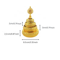 Tiered Mandala Plate Gilded Mandala Offering Plate Copper-Alloy for Display