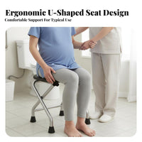 Foldable Bedside Commode Sturdy Frame Portable Toilet Removable Pail for Seniors