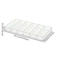 Acrylic Cosmetic Storage Box Slimline Makeup Brush Tray 6-Compartment