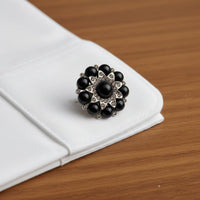 Pearl Rhinestone Flower Button Elegant Aesthetic Pearl Flower Button Korean
