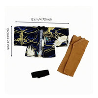 1/12 Doll Kimono Outfit Detailed Design Kimono Jacket Set Collectible Display Traditional Japanese Costume