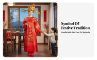God of Wealth Costume Soft Textile Traditional Chinese Deity Costume for Adults