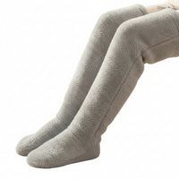 Soft Sleep Socks Fuzzy Socks with Drawstring Fleece Leg Warmers Adjustable for Lounging