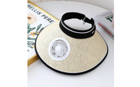 Lightweight USB Charging Fan Visor Breathable USB Cooling Hat Wide Brim for Travel, Beach