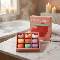 9 Pieces Gift Box Bath Set Separate Compartments Heart Bath Speckled