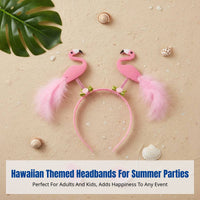 Flamingo Palm Tree Headband, Hawaiian Exotic Beach, Floral Party Hairband, Random Design