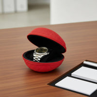 Zippered Foam Material Watch Pouch Fastener Closure Single Watch Travel Case Accessory Storage Scuff Protection Deep Concave