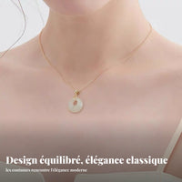 S925 Silver Jade Necklace Spiritual Gift Chinese Jade Donut Charm Necklace