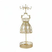 Dress-Shaped Jewelry Holder Multi-Functional Metal Earring Stand Compact