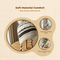 Winter Knit Hat Fleece Lined Warm Tassel Women