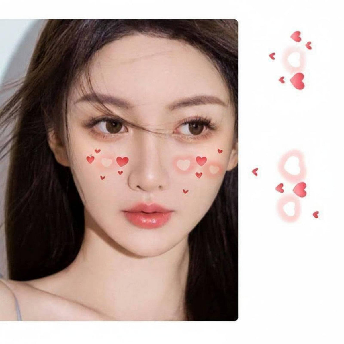 Colorful Heart Sticker Sheet Cute Design Temporary Tattoo Romantic Theme