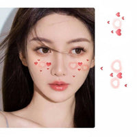 Colorful Heart Sticker Sheet Cute Design Temporary Tattoo Romantic Theme