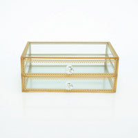 Jewelry Box with Drawers Transparent Glass Jewelry Box Pressure-Resistant