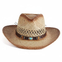 Straw Cowboy Hat Breathable Cowboy Straw Hat Protection for Outdoor