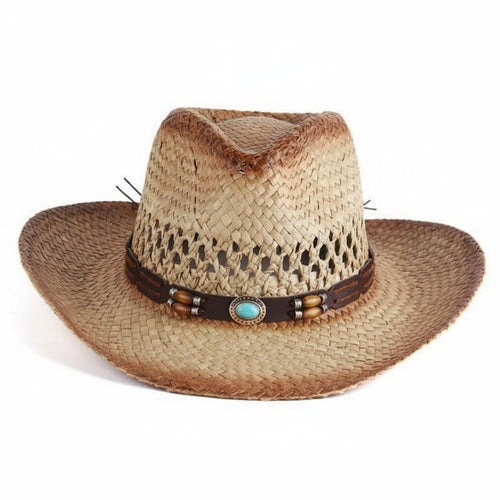 Straw Cowboy Hat Breathable Cowboy Straw Hat Protection for Outdoor