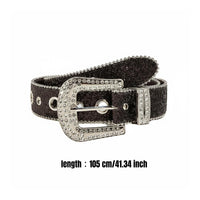 Grommet Glitter Belt Y2K Aesthetic Rhinestone Glitter Belt Versatile for Night Out