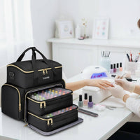 96 Bottle Nail Organizer Multi Layer Nail Polish Organizer Bag Zippered