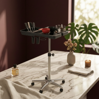 Rolling Salon Tray Cart Bowl Slots Height Adjustable Salon Cart Height Adjustable Trolley for Stylists