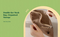 Makeup Bag, Mini Doublefastener Travel Organizer, Mesh Cosmetic Storage Pouch for Women, Small Multipurpose Case