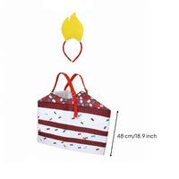 Cake Costume with Candle Headband Fun Food Design Kids' Apparel for School Play