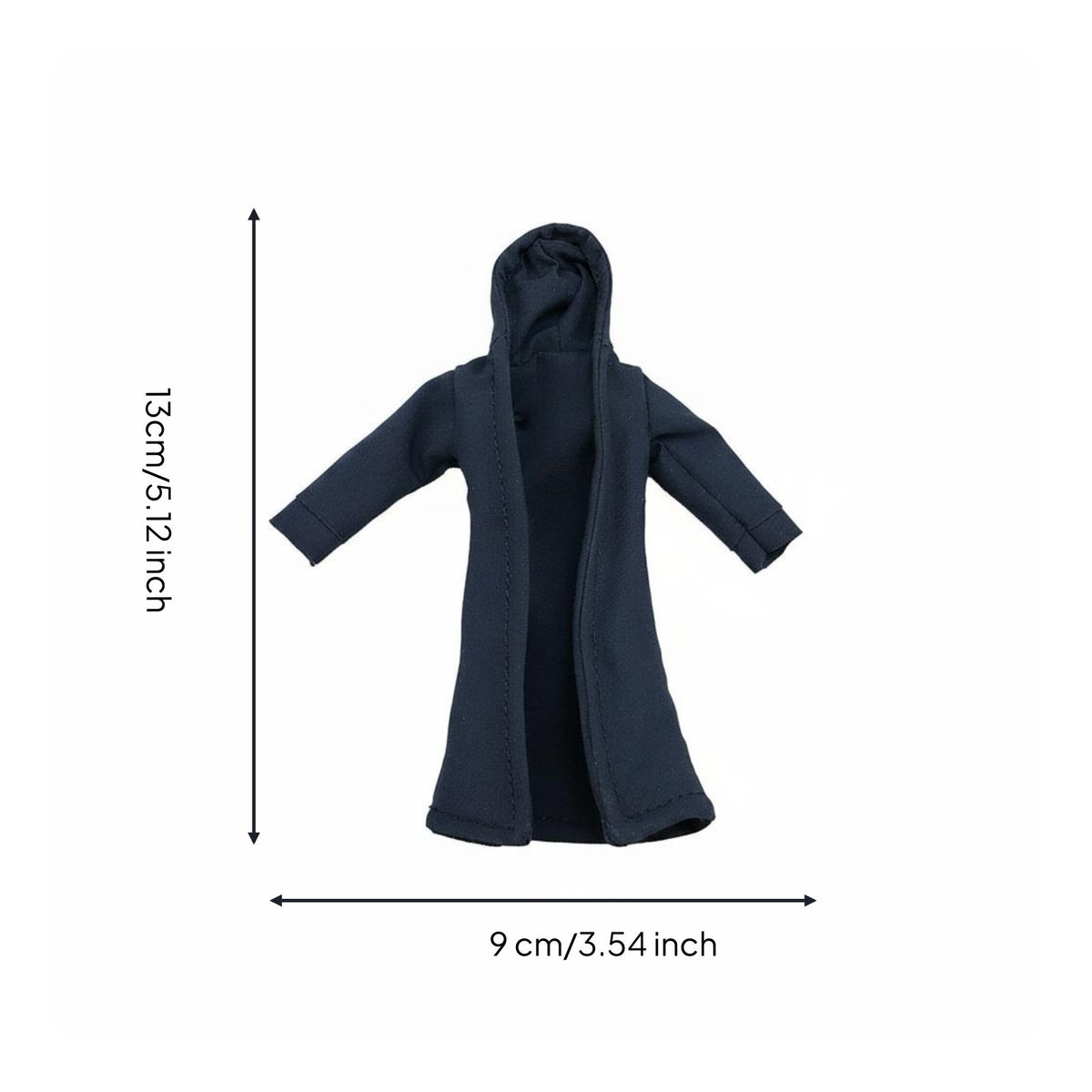 1/18 Doll Trench Coat Small Scale 3.75 Inch BJD Coat Handmade Action Figure Outfit for Collectors, Display