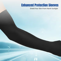 Ice Silk Arm Sleeves, Sun Protection, Extended Thumb Hole, Cycling Sports, Unisex, Spandex Lycra, Solid Color