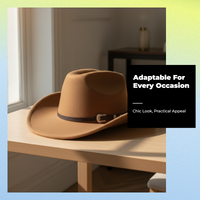 Cowboy Fedora Hat, Wool, Adjustable, Unisex, Outdoor
