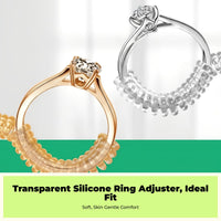 Adjustable clear silicone ring sizer
