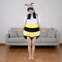 Bee Torso Shark Head Costume Cute Cartoon Design Shark Bee Costume Funny Creature Combination Suit Comfortable Novelty Clothing