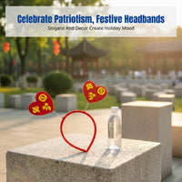 Patriotic Day Headband, Kids Patriotic Hair Accessory, Star Heart Flag Decoration, Chinese Style Holiday Headwear