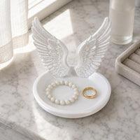 Angel Feather Jewelry Tray Glossy Winged Band Holder Solid Look