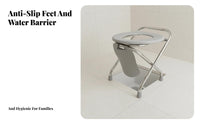 Foldable over-Toilet Commode Removable container with Lid Triple-function Bedside Commode
