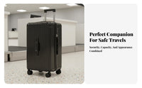 Large Capacity 5-Wheel Suitcase Adjustable Telescoping Handle Trolley Luggage Shock-Resistant for Women, Adults, Vacation, Weekend Getaways