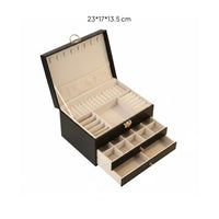 Pu Leather Jewelry Box Gift-Ready Quilted Jewelry Storage Box Scratch-Resistant