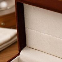Flip-Top Watch Case Jewelry Slots Velvet Watch Box Padded Interior
