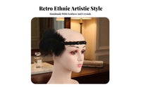 Feather Headband Crystal Embellished Gemst Single Ed Feather Hairband 1920s Dancer Headpiece Ethnic Design 1920s Design