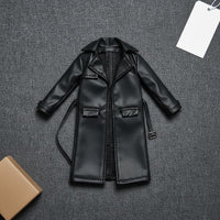 1/12 Scale Leather Coat Ready to Use 1/12 Scale Overcoat Coat Female Figure Jacket Long-Lasting Material Doll Leather Overcoat