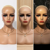 Mannequin Bust with Shoulders Smooth Hairpiece Display Head Realistic