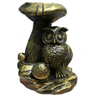 Owl Crystal Ball Base Layered Feather Texture Owl Resin Sphere Stand Sculpted